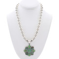 Southwest Green Turquoise Sterling Silver Pendant 48958