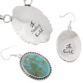Turquoise Sterling Silver Necklace Jewelry Set Artist Caleb Calles Signed 48962