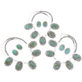 Navajo Turquoise Beaded Desert Pearls Necklace Matching Turquoise Earrings 48962