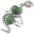 Green Turquoise Sterling Silver Snake Ring 48966