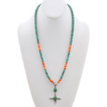 Spiny Oyster Turquoise Beaded Pendant Necklace 48967