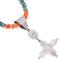 Sterling Silver Zia Pendant Navajo Beaded Necklace Lula Begay 48967