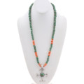 Turquoise Spiny Oyster Beaded Necklace Cross Pendant Combo 48968