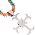 Southwest Spanish Cross Turquoise Pendant Navajo Beaded Necklace 48968