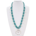 Beaded Turquoise Sterling Silver Naja Necklace 48975