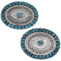 Sterling Silver Turquoise Nugget Belt Buckle Navajo Style 48976