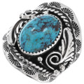 Spiderweb Turquoise Navajo Mens Ring 48977