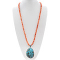 Authentic Turquoise Pendant Spiny Oyster Necklace 48978