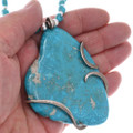 Vintage Wire-Wrapped Turquoise Nugget Pendant 48979