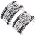Southwest Navajo Sterling Silver Cuff Bold Eagle Design Mens Bracelet 49001
