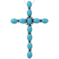 Sterling Silver Sleeping Beauty Turquoise Cross Pendant 49013