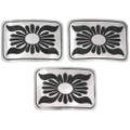 Navajo Silver Overlay Belt Buckle Traditional Design by Garrison Boyd 1043