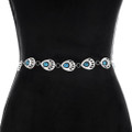Bear Paw Blue Turquoise Link Concho Belt 49038