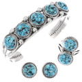 Matching Turquoise Navajo Bracelet Earrings Ring 49046