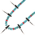 Southwest Turquoise Coral Claw Necklace 49061