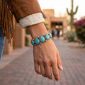 Turquoise Bracelet Sterling Silver Navajo Cuff 49080