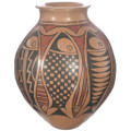 Mata Ortiz Pottery Vase Fish Pattern 49089