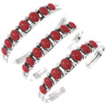 ]Native American Coral Ladies Bracelet 49096