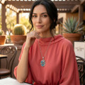 Southwest Sterling Silver Turquoise Pendant 49097