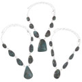 Dark Blue Green Turquoise Necklace Southwest Jewelry Womens 49108