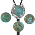 Western Horseshoe Turquoise Bolo Necktie Round Spiderweb Stones 49110