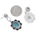 Kingman Turquoise Nugget Post Dangle Earrings 49113