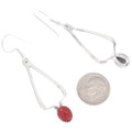 Navajo Red Coral Earrings French Hook 49114