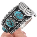 Sterling Silver Spiderweb Turquoise Watch Cuff 49120