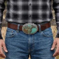 Southwest Turquoise Native American Belt Buckle 49126