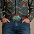 Genuine Turquoise Navajo Belt Buckle 49127