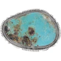 Large Turquoise Belt Buckle Navajo Made 49128