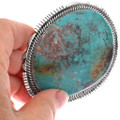 Large Turquoise Belt Buckle Solid Sterling Silver 49130