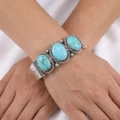 Sterling Silver Turquoise Bracelet Ladies Cuff 49131