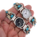 Navajo Turquoise Gold Watch Band 49136