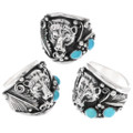 Navajo Turquoise Bear Ring 49138