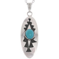 Navajo Sterling Silver Turquoise Pendant 49156