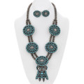 Vintage Navajo Cluster Kachina Necklace Earrings Set 49180