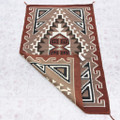 Authentic Navajo Rug Browns Tans Natural Wool 49182