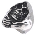 Stainless Steel Grim Reaper Skull Ring 50058