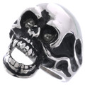 Stainless Steel Flame Skull Ring 50063