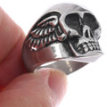 Winged Skull Biker Ring 50065