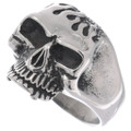 Stainless Steel Flame Head Skull Ring 50069