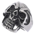 Stainless Steel Angry Skull Biker Ring 50072
