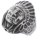 Stainless Steel Indian Chief Ring 50074