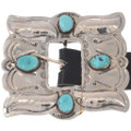 Turquoise Silver Traditional Scalloped Concho Belt 1578
