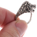 Sterling Silver Offset Lion Ring 50098