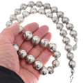 Large Sterling Silver Desert Pearls Beaded Necklace 49201