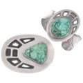 Old Pawn Turquoise Sterling Silver Bracelet Buckle Set 49207
