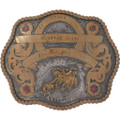 Vintage Silver Gold Western Rodeo Buckle 50111