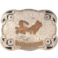 Vintage Silver Gold Rodeo Belt Buckle 50112